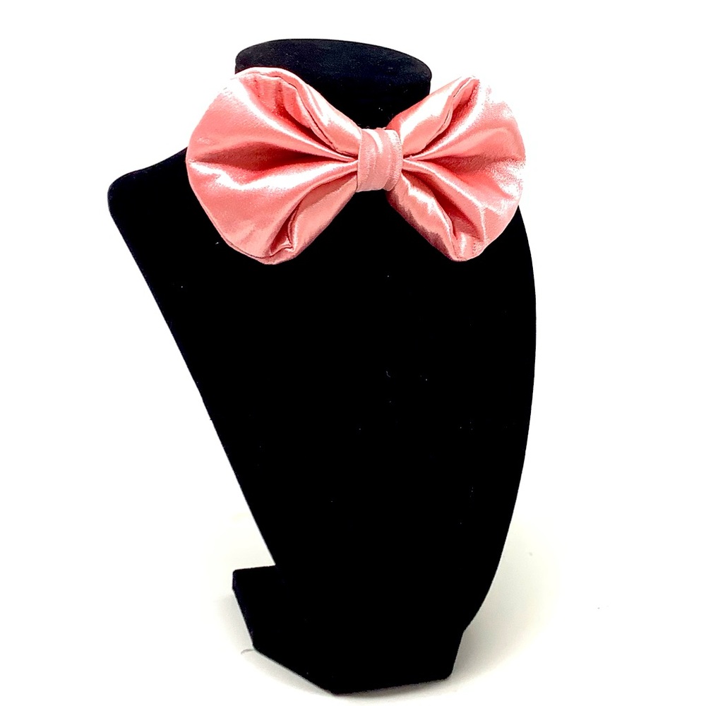 Pink Silky Solid Handcrafted Bow Tie